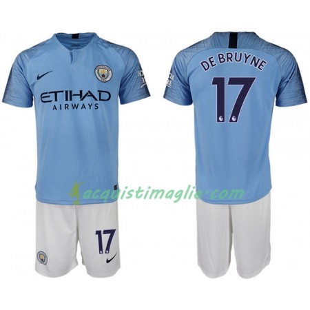 Divisa di Calcio Manchester City DE BRUYNE 17 Bambino Prima 2018/2019